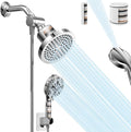 High Pressure Filtered Shower Head Combo with Handheld Spray, 6" Rain Shower Head & 5" Handheld Shower Head with Filters, 69" Stainless Steel Hose - Dual Shower Head Set for Bathroom Home