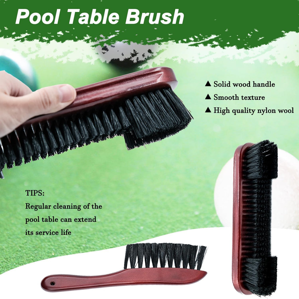 23 Pcs Wooden Pool Triangle Rack, Pool Table Accessories with Pool Table Brush for Felt, 2-1/4" Pool Ball Holder, Billiard Magic Ball Rack Billiard Accessories (Wine Red)