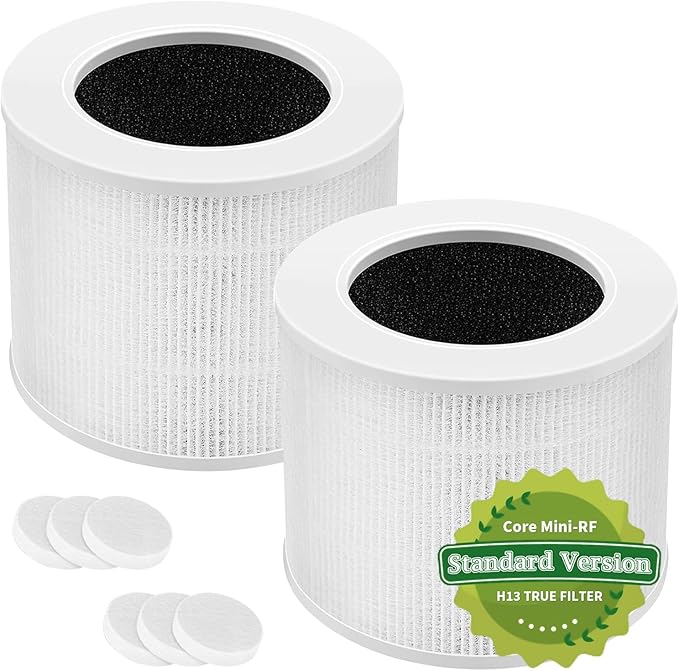 Core Mini Replacement Filter for LEVOIT Air Purifier, 3-in-1 H13 Grade Post Filters Compatible with LEVOIT Air Purifier Core Mini-P, Part No. Core Mini-RF, Mini Filter Replacement 2 Pack