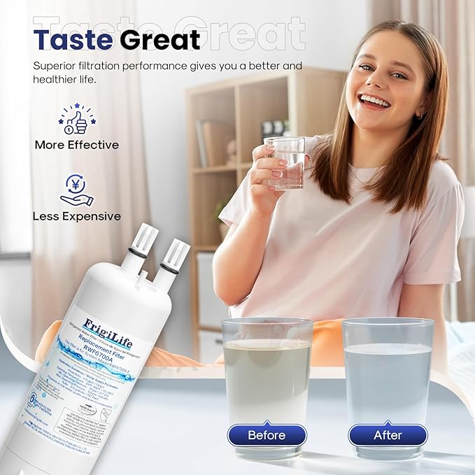 W10295370A Refrigerator Water Filter Compatible with EDR1RXD1, Everydrop® Filter 1, EDR1RXD1B, WHR1RXD1, KAD1RXD1, 46-9081, 46-9930, P5WB2L, P8RFWB2L, 4Pack