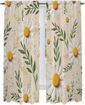 Spring Daisy Kitchen Curtains, Country Watercolor Flower Leaf Plant Light by Unknown