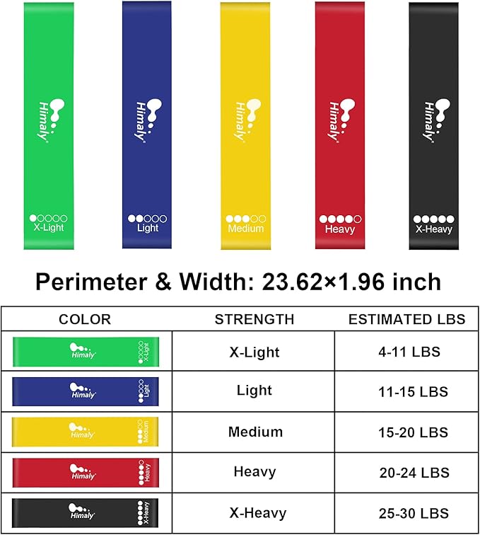 Resistance Bands Set, Himaly Exercise Bands Strength Training Fitness Bands Workout Elastic Bands with Legs Ankle Straps, Door Anchor, Handles & Carry Bag for Home Outdoor Workouts-FlexoryFit