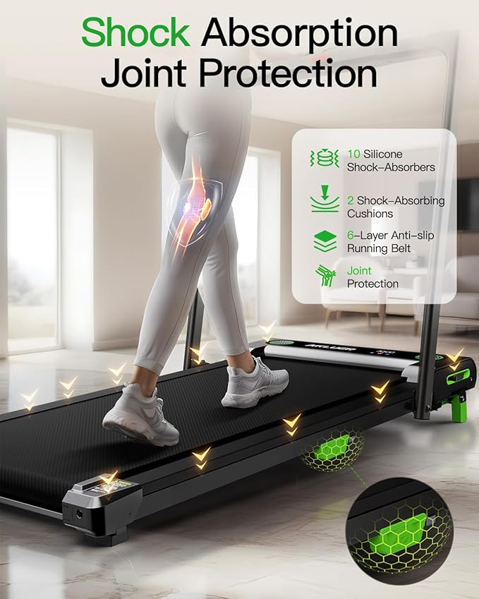 Walking Pad Treadmill, 330lbs Capacity, Compact Walking Pad, 2.5HP Desk Treadmills, 45dB Silent Operation, Foldable Treadmill with Remote Control, for Home Office-FlexoryFit