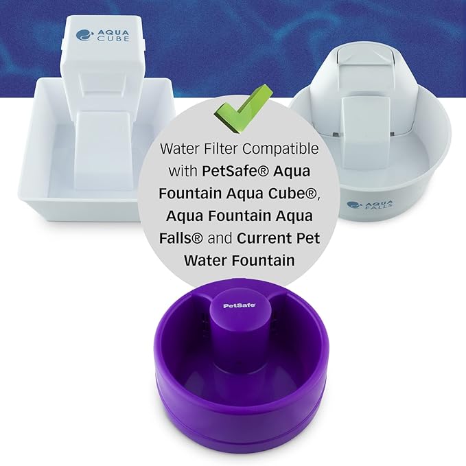 PETSTANDARD Replacement Filter Compatible with PetSafe® Fountain Aqua Cube®, Aqua Falls® and Current Pet Water Fountain, Pack of 12
