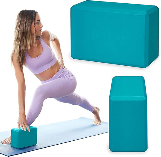 Gaiam Yoga Block - Supportive Latex-Free Eva Foam - Soft Non-Slip Surface with Beveled Edges for Yoga, Pilates, Meditation - Yoga Accessories for Stability, Balance, Deepen Stretches-FlexoryFit