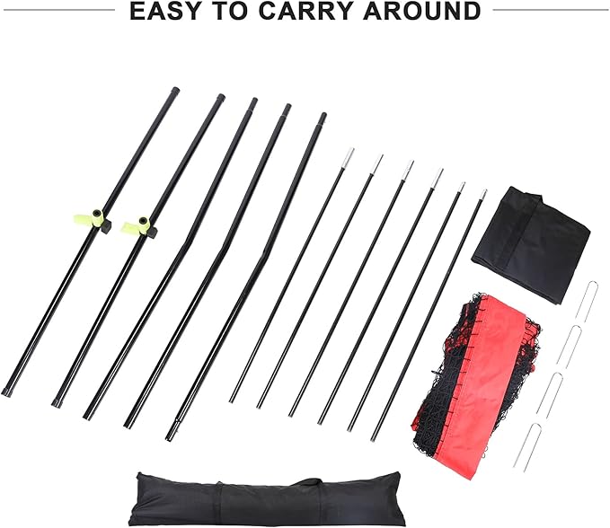 ZELUS Collapsible Barricade Backstop Net 12x9 ft, Net for Lacrosse, Baseball, Basketball, Soccer, Field Hockey and Softball Practice Barrier, Portable Hitting Net for Backyard, Park, with Carry Bag