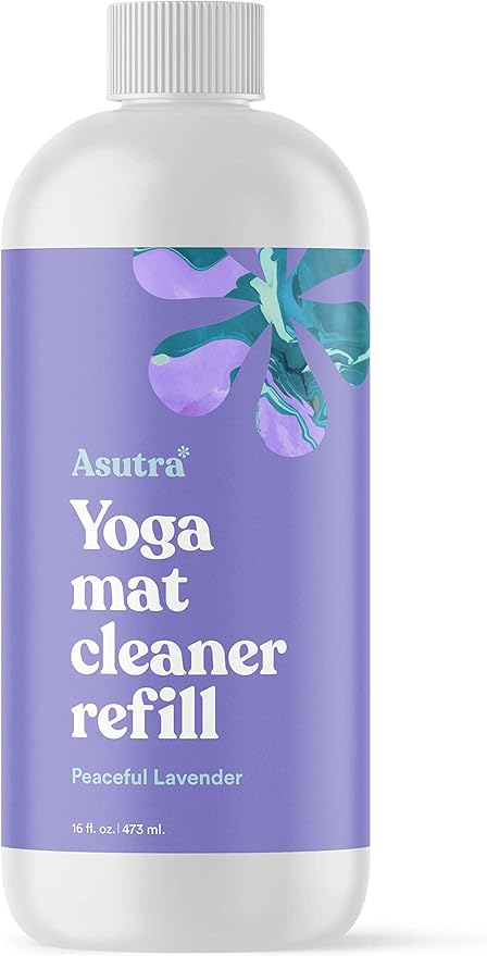 ASUTRA Yoga Mat Cleaner Spray Refill (Peaceful Lavender), 16 fl oz - Organic Essential Oils, No Slippery Residue, Deep-Cleansing for Fitness Gear & Gym Equipment-FlexoryFit