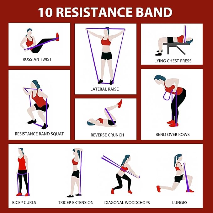 LEEKEY Resistance Bands Set for Pull-Up Assistance & Full-Body Training, Multi-Level Exercise Bands with Bag for Home Workouts, Physical Therapy, Strength Training (Men/Women)-FlexoryFit