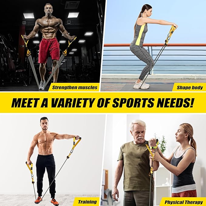 Heavy Resistance Bands for Working Out, 350lbs/450lbs Exercise Bands with Handles, Workout Bands Set for Men, Fitness Weight Bands for Muscle Strength Training, Stretching, Slim, Home Gym Equipment-FlexoryFit