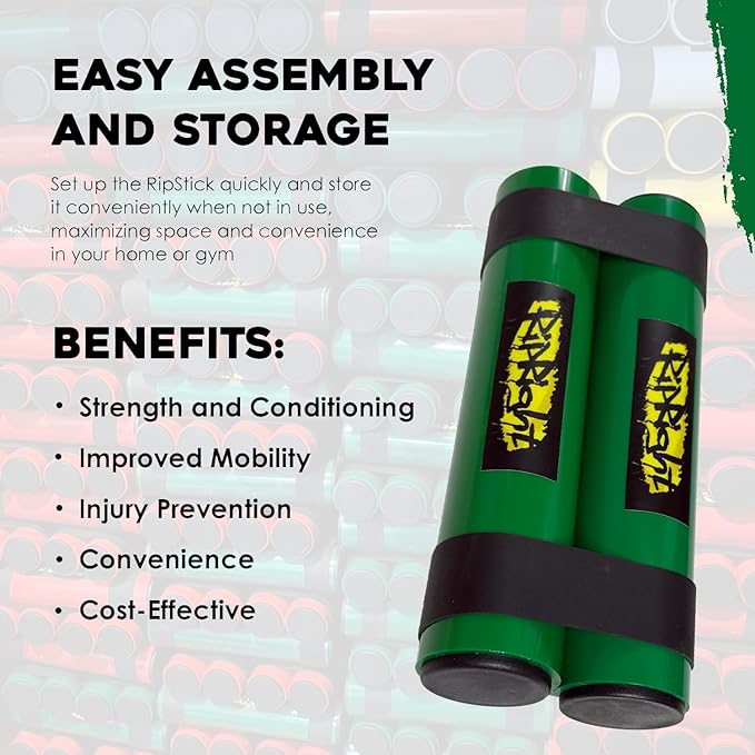 RipStick, Workout Equipment for Joint Rehab, Shoulder and Resistance Training, Muscle Building and Core Workout Equipment with 6 Adjustable Resistance Bands-FlexoryFit