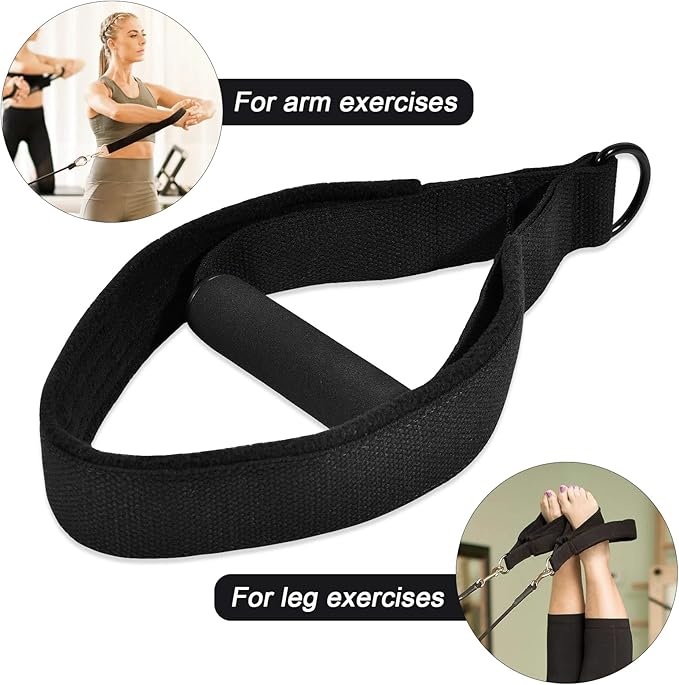 Pilates Double Loop Straps for Reformer, D Ring Straps Handle, Yoga Exercise Straps, 2 PCS-FlexoryFit