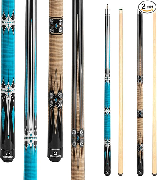 HomeSeason Pool Cue Stick 57" Billiard Cue Sticks Professional Low Deflection Pool Sticks-FlexoryFit