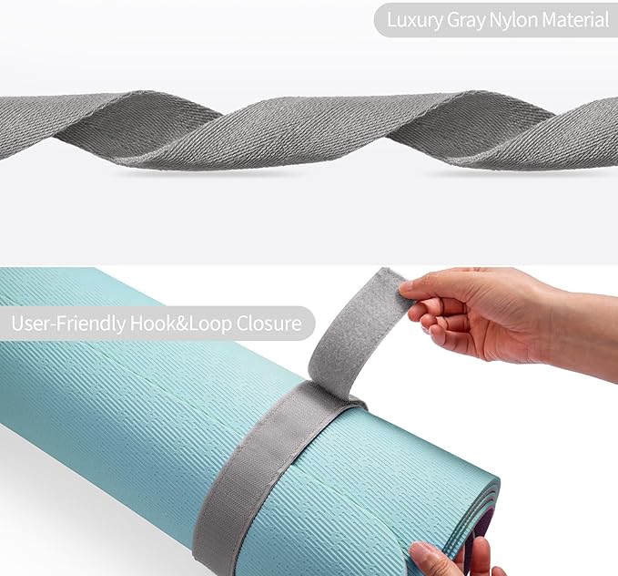 Trilancer Adjustable Yoga Mat Strap With Hook and Loop Closure, Yoga Mat Holder Carrier,and Organizing-Mat Not Included-FlexoryFit