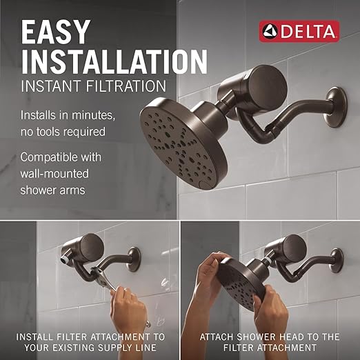 Delta Faucet Clarifi Premium Shower Filter Attachment Oil Rubbed Bronze with Additional Filter Cartridge