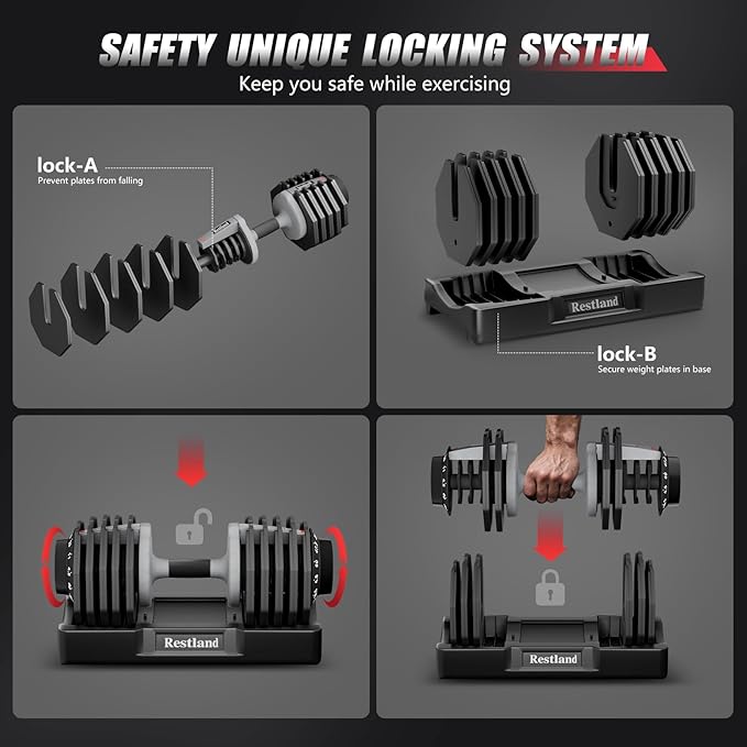 Adjustable Dumbbell Set of 2 Anti-Slip Handle 5 Different Free Weights Per Dumbbell for Men Women Home Workout Gym-FlexoryFit