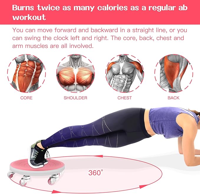 6 Caster Ab Roller, Ab Exercise Equipment with Knee Pads, Ab Roller Wheel for Core Exercise, Abdominal Strength Training for Home Gym, 360° Silent Ab Workout Equipment-FlexoryFit