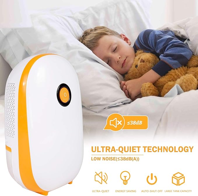 Dehumidifier for Home Basement, 430 Sq.ft Small Portable Quiet Dehumidifier with Auto Shut-off,1100ml Water Tank for Bedroom Bathroom Closet RV