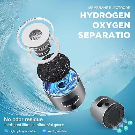 Hydrogen Water Bottle Generator with SPE/PEM Technology, Portable H2 Water Ionizer Machine, Birthday,Xmas Gift for Family Friends Office Travel Sports (Silver, 9.05*Φ2.63in)