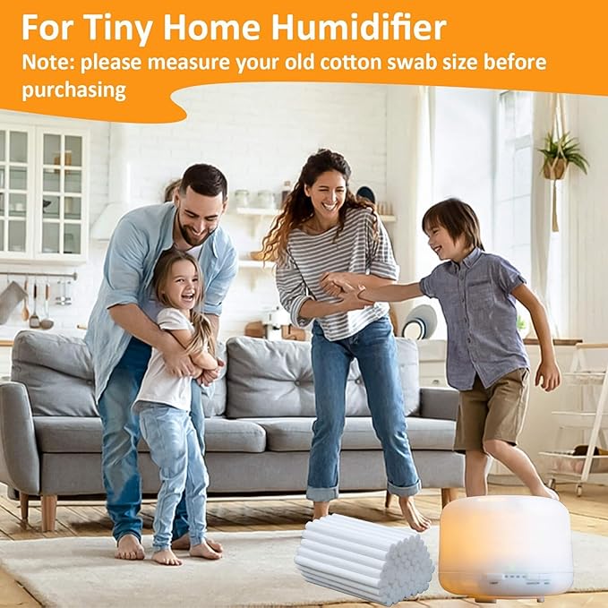 60PCS Humidifier Stick Filter Refill - 6In Humidifier Filter Sticks Air Diffuser Pure Wicks Refill Cotton Filter Stick Replacement Wicks for Small Portable Diffuser in Office Bedroom Home