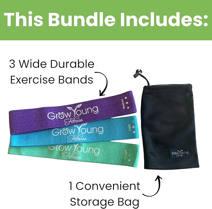 Grow Young Fitess Premium Exercise Bands - 3 Resistance Bands + 1 Storage Bag-FlexoryFit