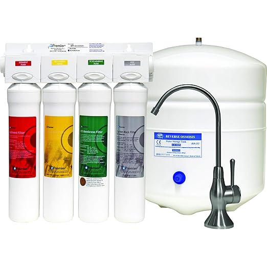 Watts Premier RO Pure Plus VOC 4 Stage Reverse Osmosis System Module with Built-In Check Valve Shutoff, Four Easy Push Button Filters, Sediment Filter, Carbon Block Filter, VOC Filter, Membrane