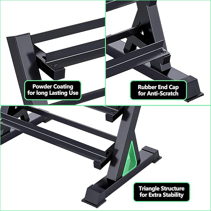 550LB 450LB 350LB Dumbbell Set with Rack Rubber Hex Weights for Home Gym Durable Construction Convenient Storage Space Saving Design Complete Weight Set Barbell Coated for Exercise Training-FlexoryFit
