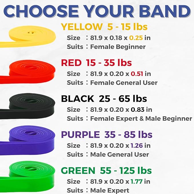LEZER Resistance Bands - Pull Up Bands for Home Gym Fitness, Stretching, Physical Therapy & Training - Includes Instruction-FlexoryFit