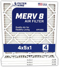 Filter King 4x5x1 Air Filter | 4-PACK | MERV 8 HVAC Pleated A/C Furnace Filters | MADE IN USA | Actual Size: 4 x 5 x .75"