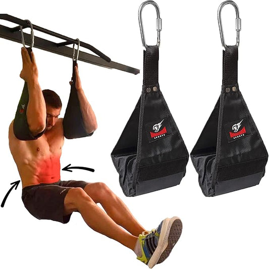 Premium Ab Slings Straps - Rip-Resistant Heavy Duty Pair for Pull Up Bar Hanging Leg Raiser Fitness - Ab Exercise Equipment, Superb Arm Padding for Abdominal Training Workout Equipment-FlexoryFit