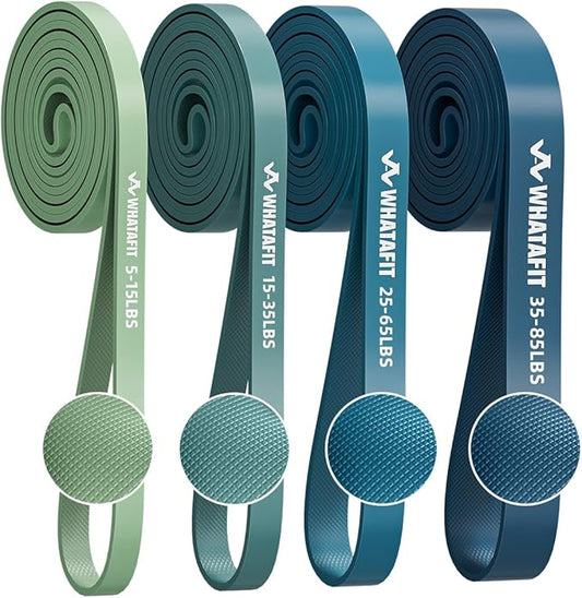 WHATAFIT Resistance Bands, Pull Up Assistance Bands, Exercise Bands, Workout Bands Set for Men and Women Home Fitness, Body Stretching, Strength Training, Physical Therapy-FlexoryFit