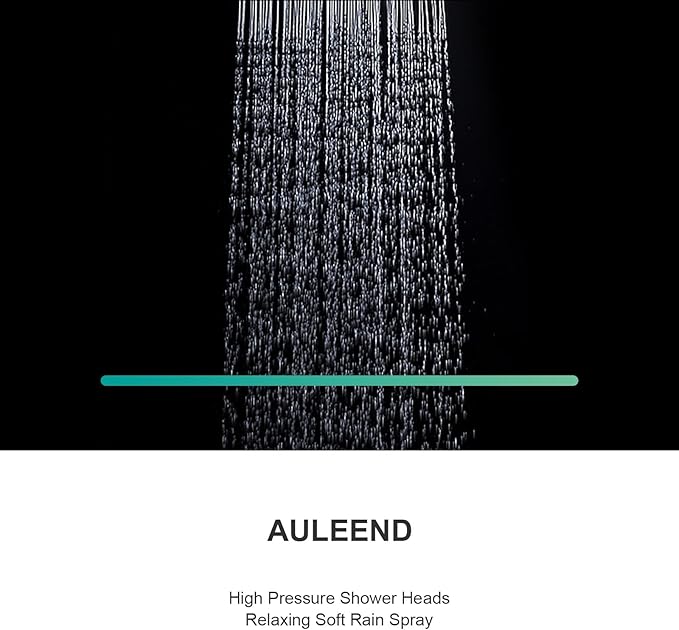 AULEEND，high pressure shower heads，with Anti-Clog Rubber Jets - 360° Rotation Adjustable Shower Head -7.87inches (ORB)