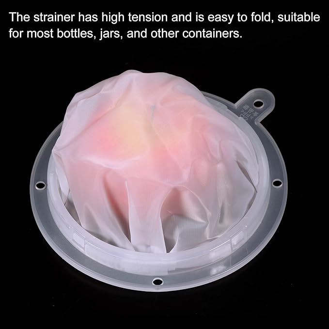 PATIKIL 6.1" O.D. Food Filter Strainer, 300 Mesh Kitchen Mesh Filters Strainers Fine Mesh Sieve for Juice, Coffee, Soy Milk Filtration, White