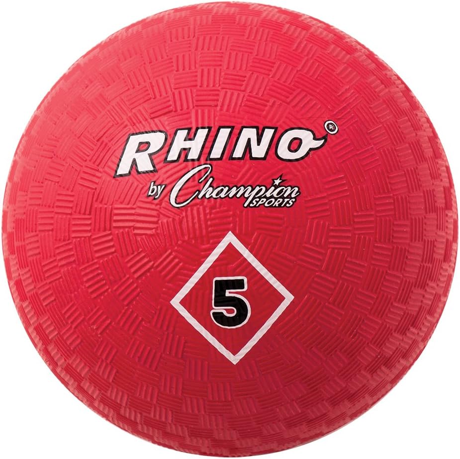 Champion Sports Playground Ball – High-Bounce 2-Ply Construction, Durable Red Ball for Throwing, Catching & Kicking - Multiple Sizes (5", 6", 7", 10", 13", 16")