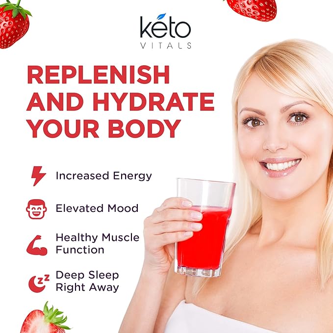 Keto Vitals Antioxidant Electrolytes Powder - Blend Electrolytes with Potassium, Magnesium, Sodium, Calcium | Keto Electrolytes Supplement Energy Drink Mix | Sugar-Free, Zero Calories, Zero Carbs-FlexoryFit