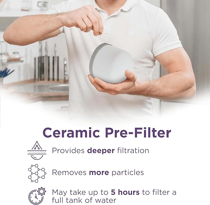 Ceramic Water Filter Replacement 1364 for PiMag Nikken Aqua Pour Gravity Water Dispenser 1360, Durable Ceramic Pre Filter for Nikken Products Filtration System,Reduce Fine Sediment & Particles, 2 Pack