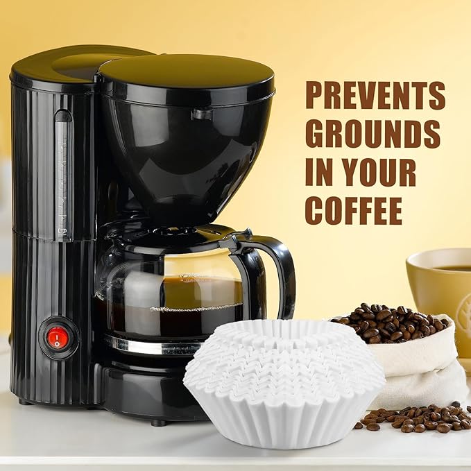 500 Pcs Extra Large Coffee Filters Disposable White Commercial Paper Filters for Coffee Brewing, Restaurants, Large Brewers, No Overflow, No Tearing (12-5/16in X 4-3/8 in)