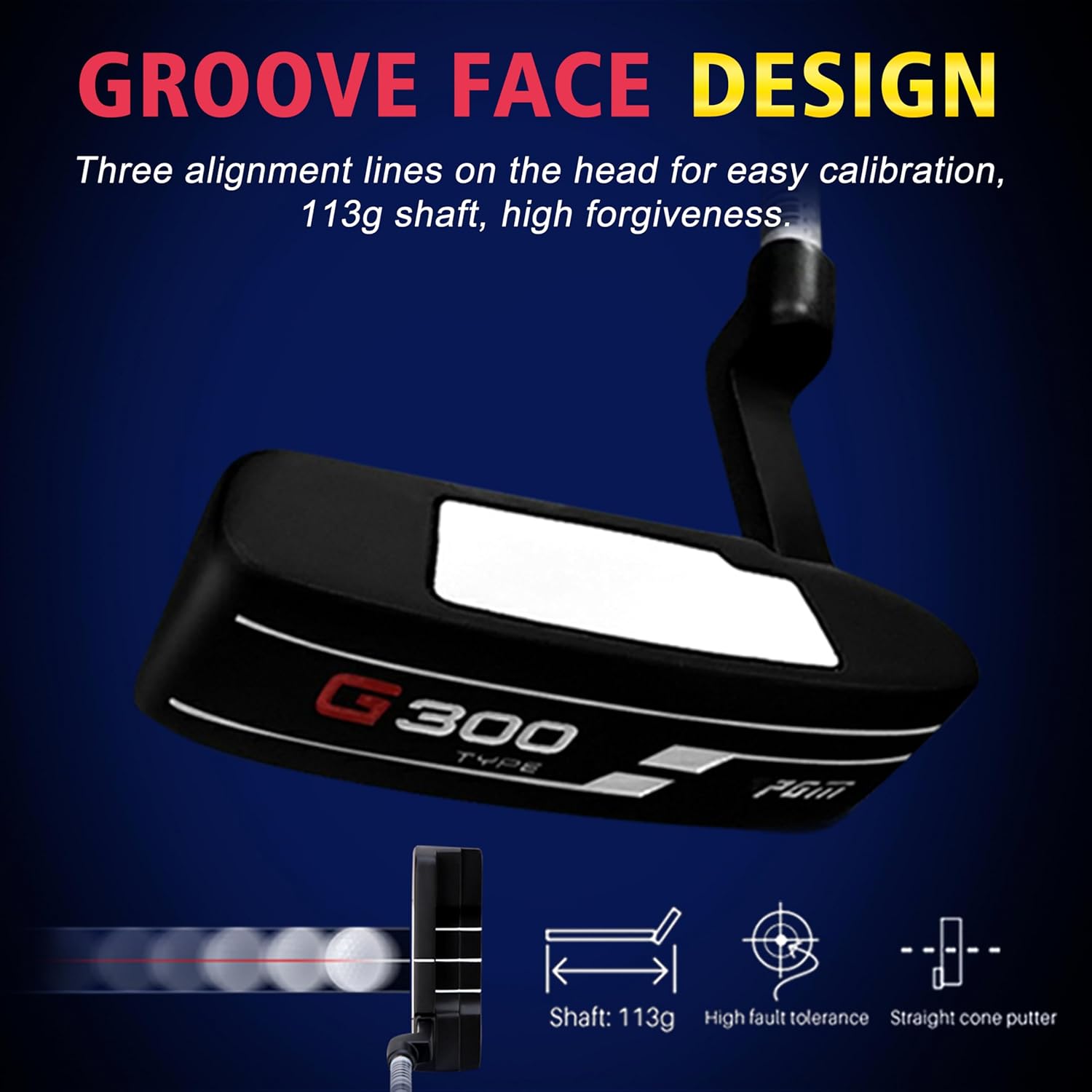 PGM Men's G Type Complete Golf Club Set - Titanium #1 Driver, Draw-Biased Hybrid, High-Strength Iron Set, High Forgiveness Putter, with Stand Bag