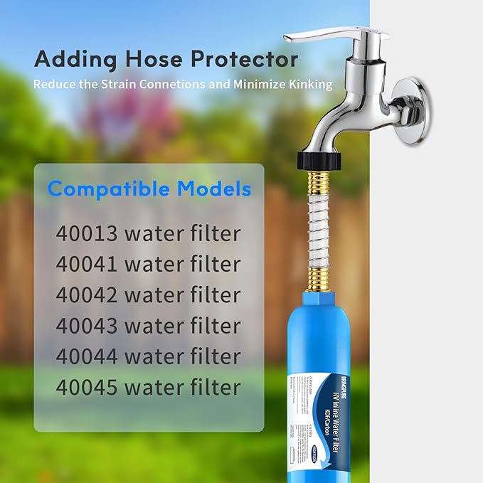 RV Inline Water Filter, NSF 42/372 Certified, Reduce Chlorine, Odor, Taste, Rust and Fluoride in Drinking Water, Dedicated for RVs and Marines, Pack of 2