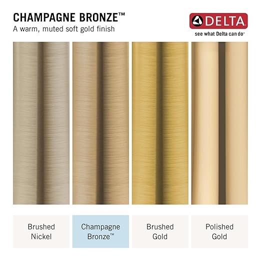 Delta Faucet 5-Setting H2Okinetic Shower Head Gold with Clarifi Premium Shower Filter Attachment with Filter