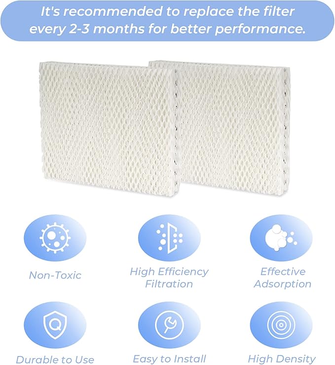 ANTOBLE 2 Pack MD1-0002 Replacement Humidifier Wick Humidifier Filters Compatible with Vornado MD1-0001 MD1-0002 MD1-1002 EVAP1 EVAP3 EVAP40 EVAP50 Humidifier