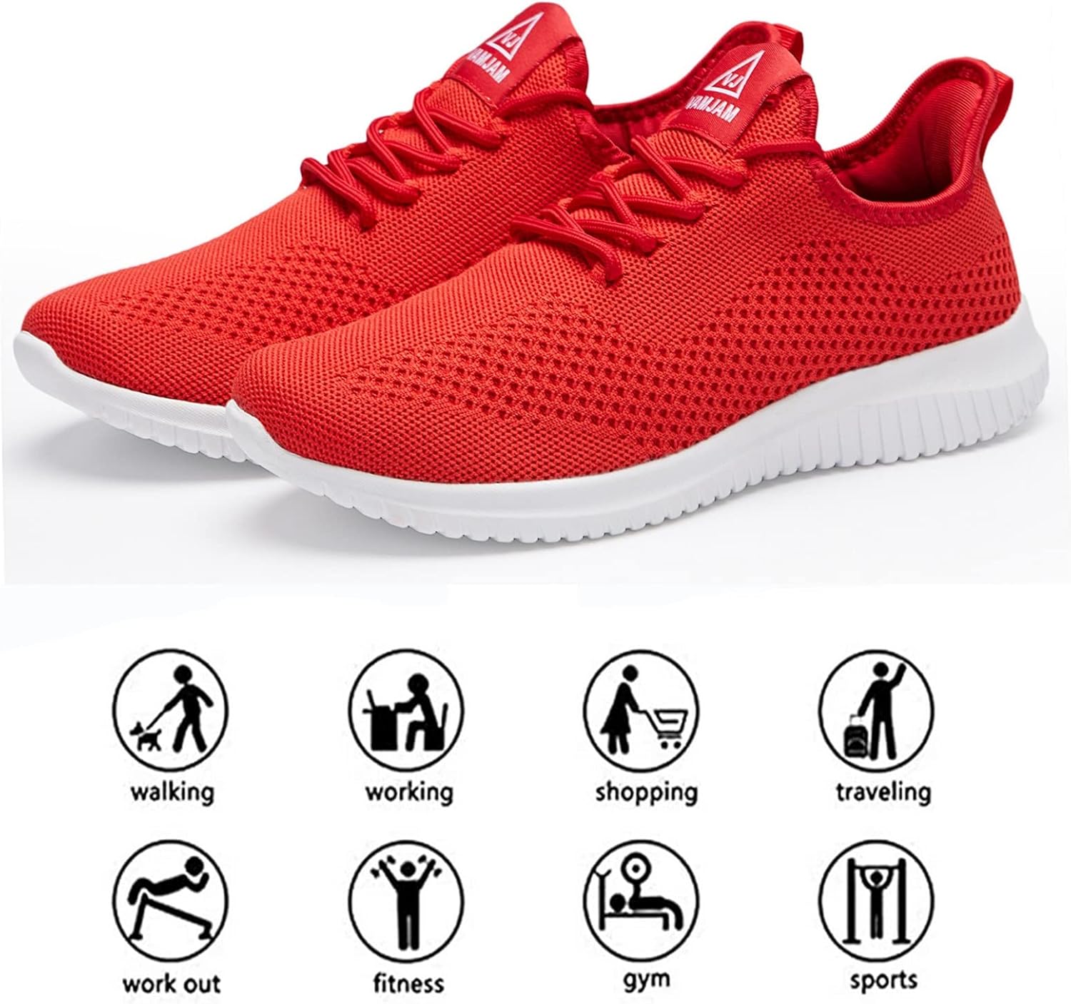 VAMJAM Men's Running Shoes Ultra Lightweight Breathable Walking Shoes Non Slip Athletic Fashion Sneakers Mesh Workout Casual Sports Shoes
