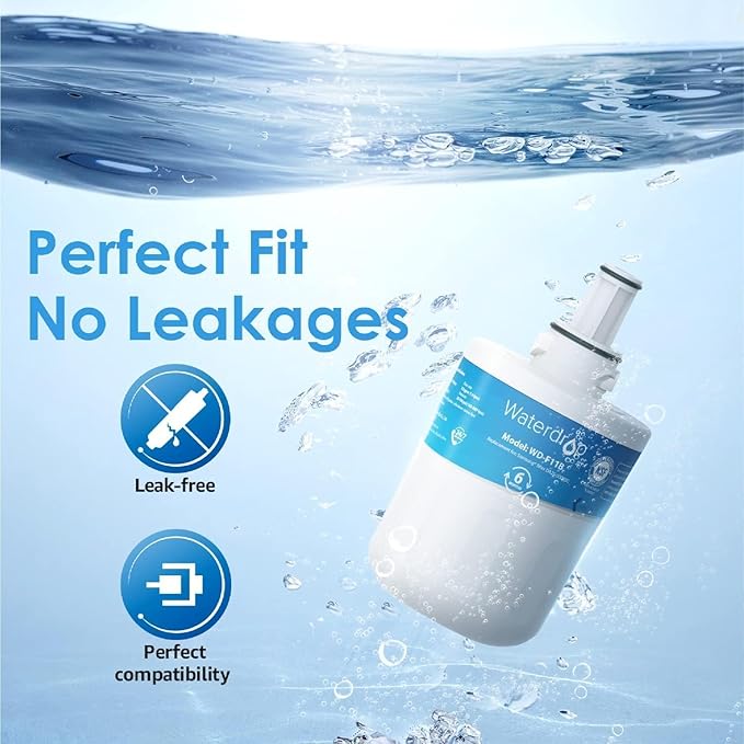 Waterdrop Replacement for Samsung DA29-00003G, DA29-00003B, DA29-00003A, Aqua-Pure Plus, HAFCU1, RFG237AARS, FMS-1, RS22HDHPNSR, RSG257AARS, WSS-1 Refrigerator Water Filter, 3 Filters