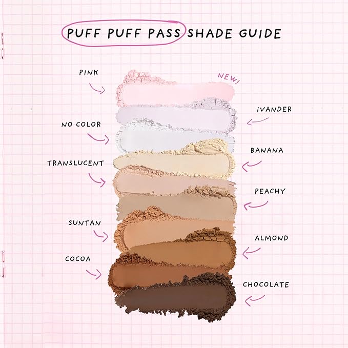 Kimchi Chic Beauty Puff Puff Pass Set and Bake Setting Powder for Makeup, Extra Fluffy Loose Face Powder Poof, Soft Natural Face Makeup for Uneven Skin Tone, 04 Peachy-FlexoryFit