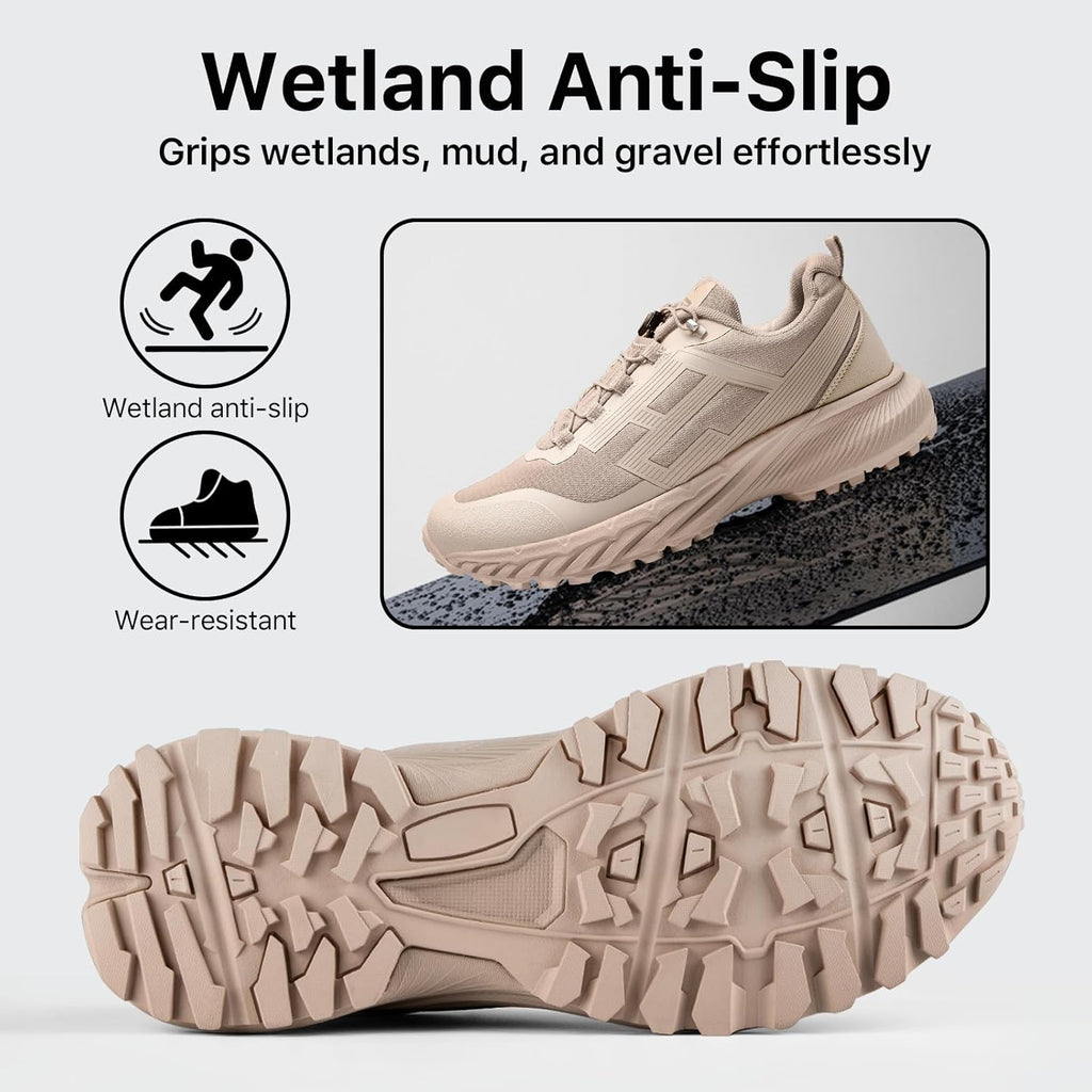 FREE SOLDIER Men's Trail Running Hiking Tactical Shoes - Breathable Lightweight Non-Slip Outdoor Sneakers for Walking Gym Backpacking Athletic Shoes