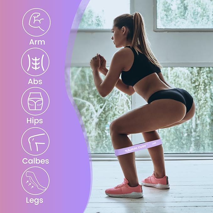 Resistance Bands for Working Out Exercise Loop Bands Workout Bands Set for Men Women Body Stretching, Crossfit Training, Home Workout, Physical Therapy, Booty Legs, Set of 5-FlexoryFit