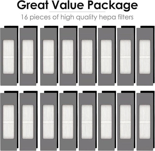 (16 Pieces) N10 HEPA Filter for Robot Vacuum Ecovacs DEEBOT OZMO N10 N10 Plus 920 950 T8 AIVI Max T9 T5 N5 N7 N8+ N8 Pro Plus DX55 DX93 DJ65, Robot Vacuum Cleaner Filter Kit