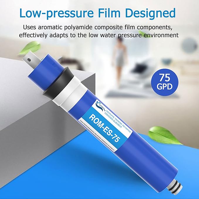 75 GPD RO Membrane Filter 12"x1.8" Reverse Osmosis Membrane Element Replacement Fits Under Sink RO Drinking Water Filter Filtration Purifier System, 2 Pack