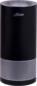 Hunter HP400 Round Air Purifiers for Home, True HEPA Air Purifier Tower for Pets, Odors, Allergens, Smoke, Dust, VOC's. HEPA Air Purifiers for Bedroom and Small Room. Black and Silver