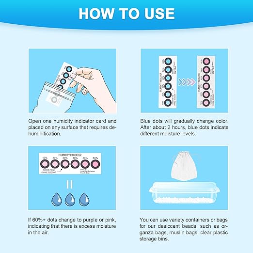 Desiccant Beads, 8 LBS Desiccant Calcium Oxide Beads, Desiccant Dehumidifier, Moisture Absorber Refill for 3D Filament, Air Compressor, Closet, Laundry