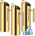 3 Pack 53oz/1.5l Stainless Steel Water Pitcher Modern Metal Pitcher with Ice Guard Gold Carafe Drink with Handle or Iced Hot Drink Tea Juice Coffee Beer